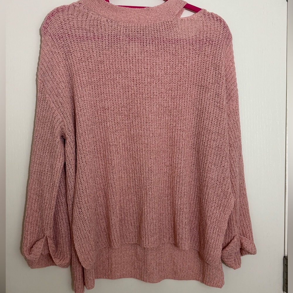 Elegant Off-the-Shoulder Pink Sweater